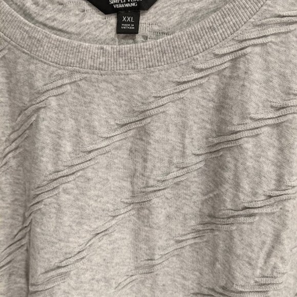 Women's Simply Vera Vera Wang Textured Three Quarter Sleeve Sweatshirt - NWT - Picture 11 of 13